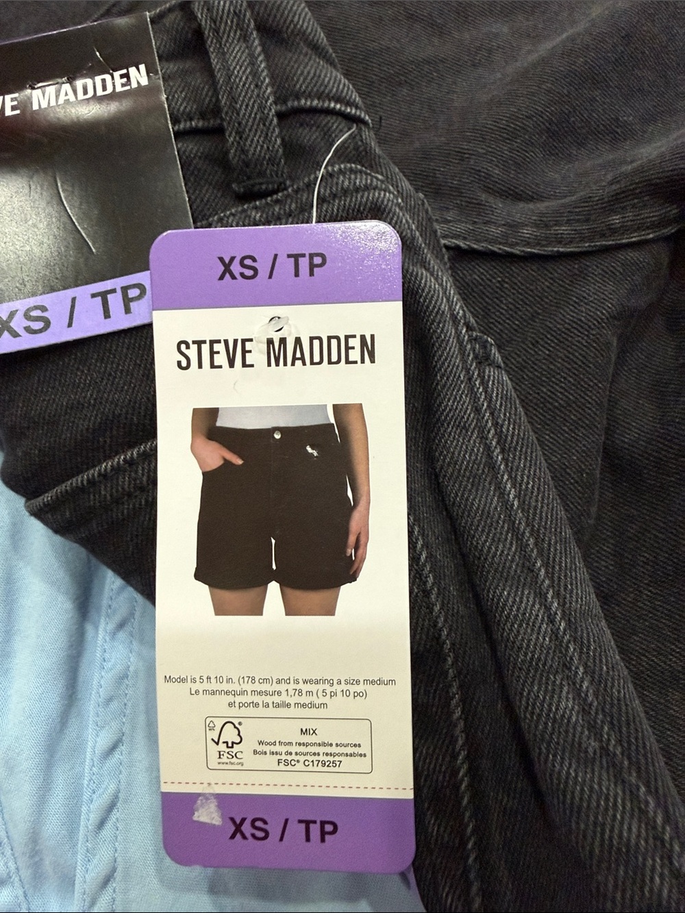 Steve Madden Black Denim Shorts - XS/TP
